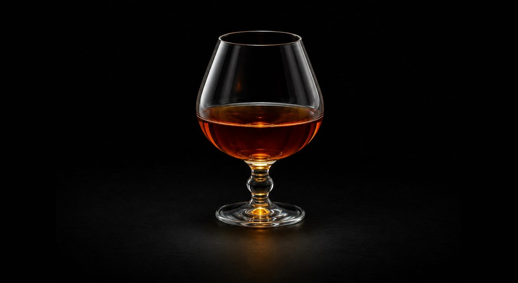B & B cocktail on a dark studio background