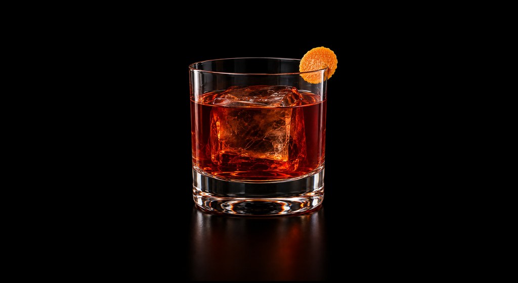 Baltasar & Blimunda cocktail on a dark studio background