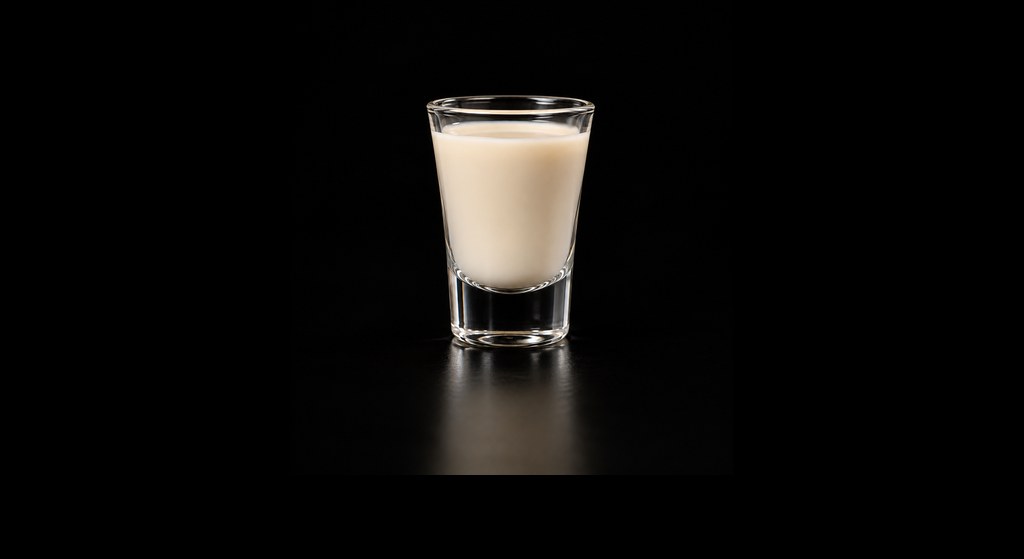 Banshee cocktail on a dark studio background