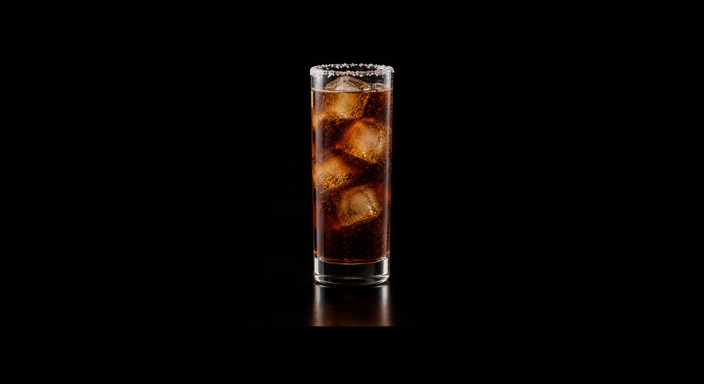Batanga cocktail on a dark studio background