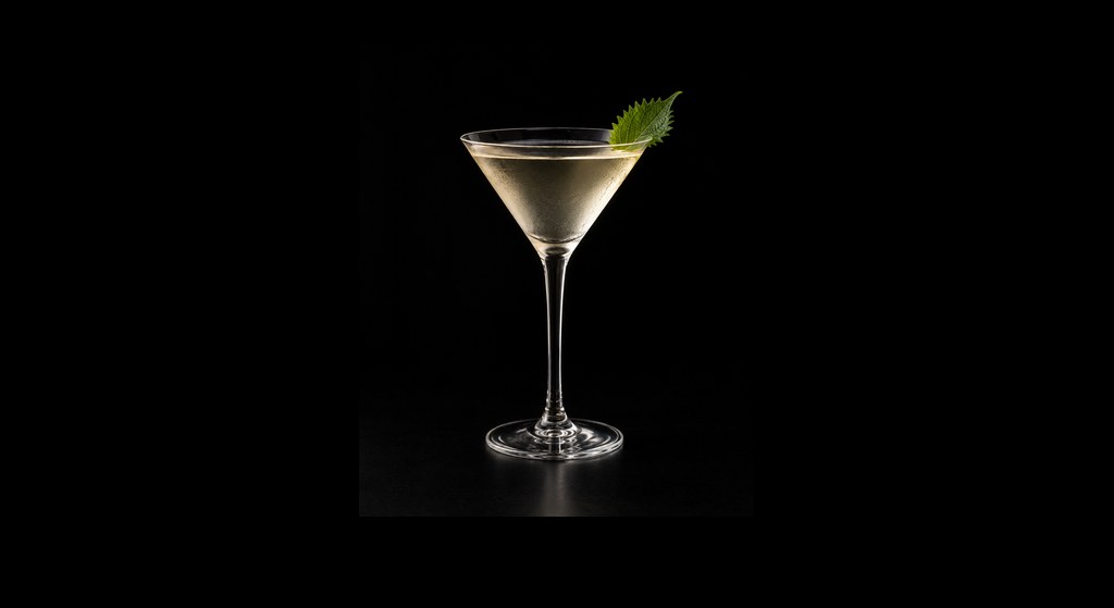Beefsteak Martini cocktail on a dark studio background