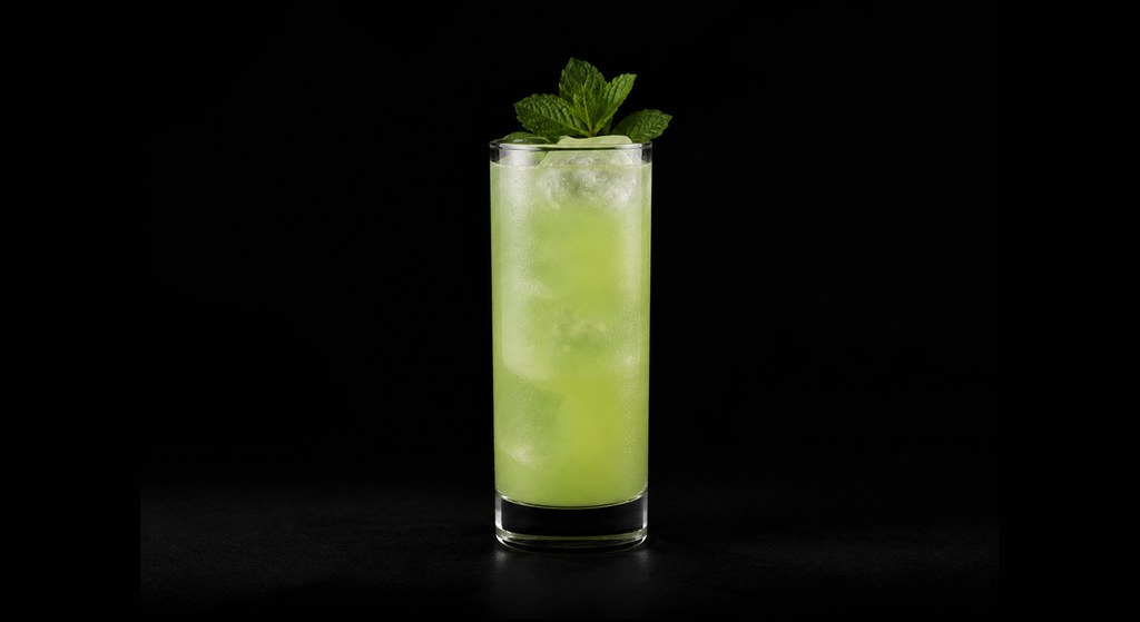 Beetle Jeuse cocktail on a dark studio background