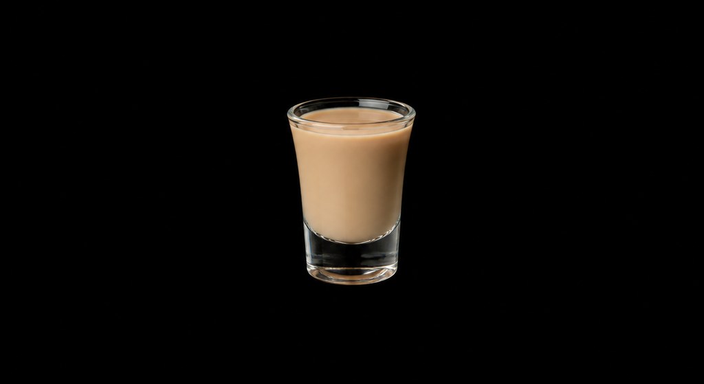 Big Red cocktail on a dark studio background