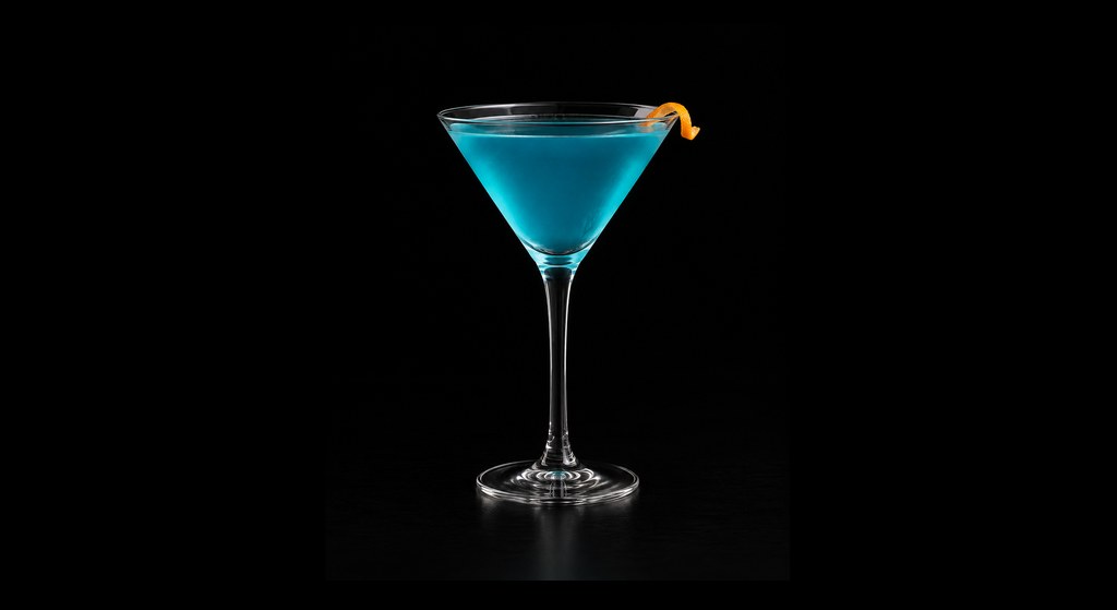 Bikini Martini cocktail on a dark studio background