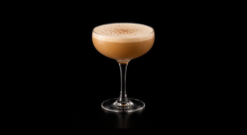 Bitches Brew cocktail on a dark studio background