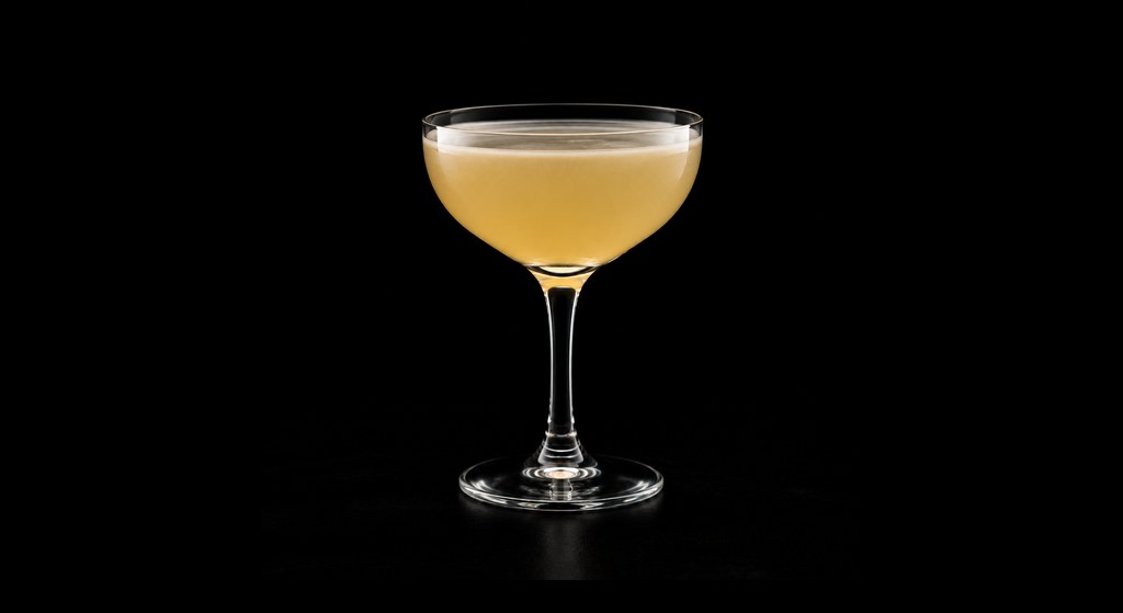 Bitter Elder cocktail on a dark studio background
