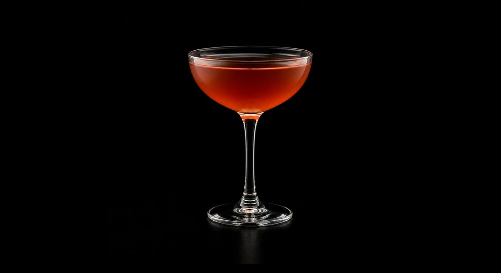 Bitter Intentions cocktail on a dark studio background