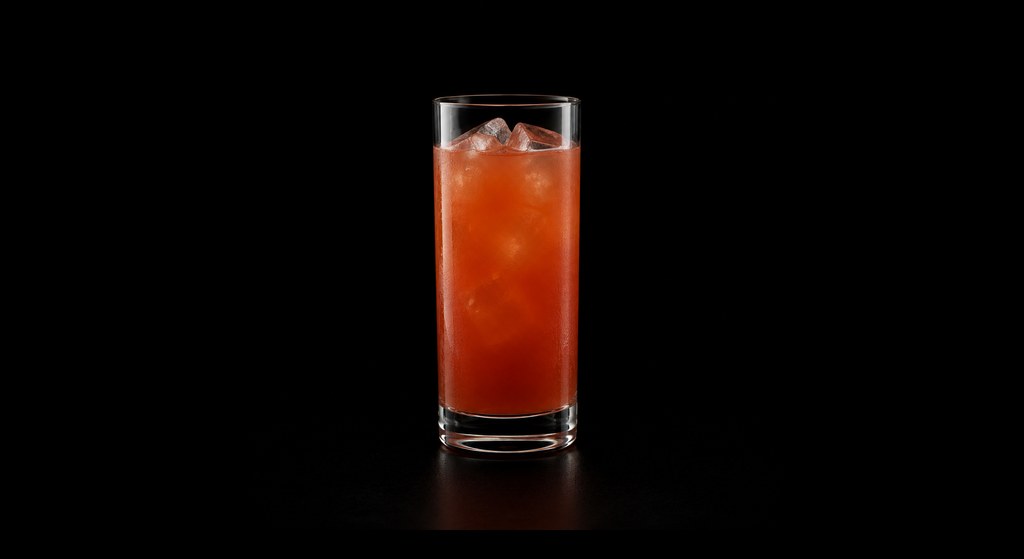 Bitter Tom cocktail on a dark studio background