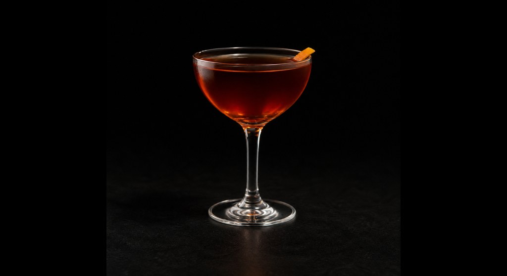 Black River cocktail on a dark studio background