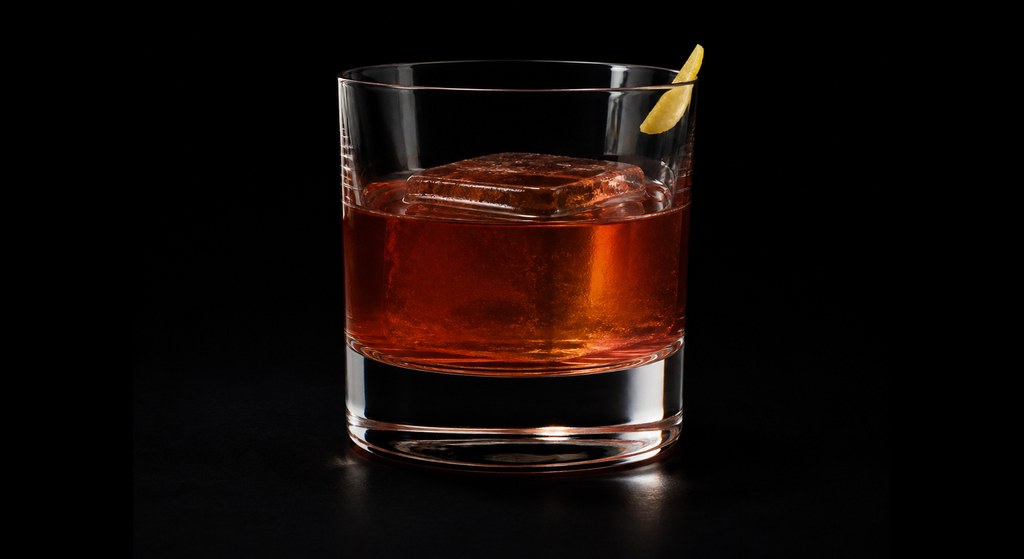 Black Rose cocktail on a dark studio background