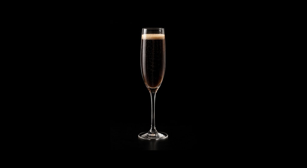 Black Velvet cocktail on a dark studio background