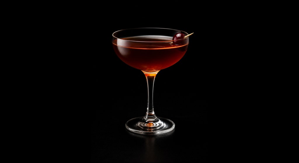 Blacksmith's Manhattan cocktail on a dark studio background