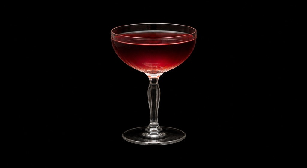 Blackthorn cocktail on a dark studio background