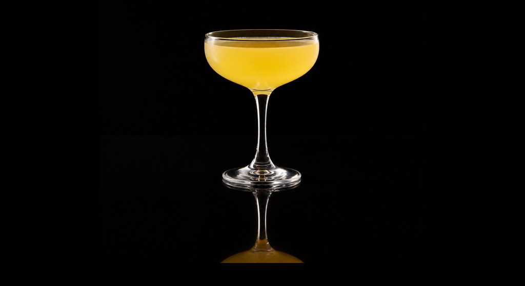 Blade Runner cocktail on a dark studio background