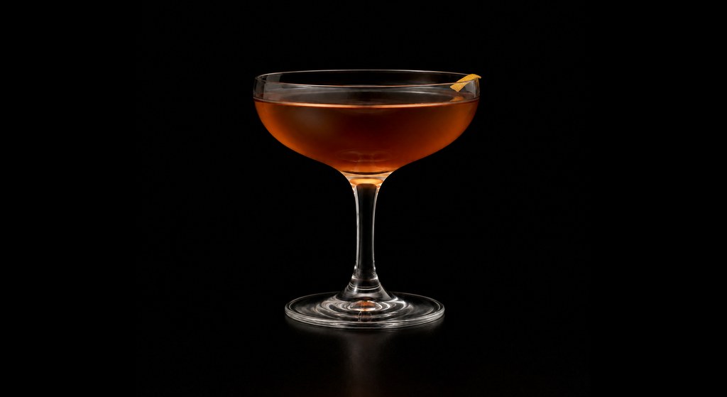 Blind Pilot cocktail on a dark studio background