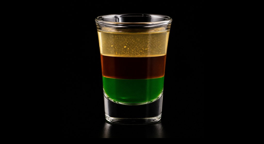 Bob Marley cocktail on a dark studio background