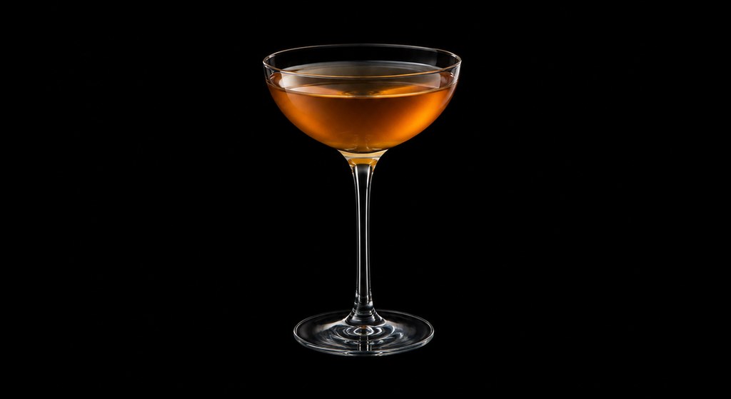 Bobby Burns cocktail on a dark studio background