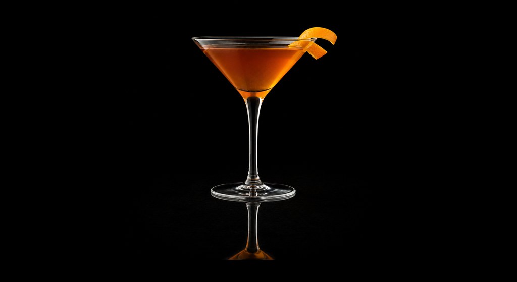 Borderline cocktail on a dark studio background