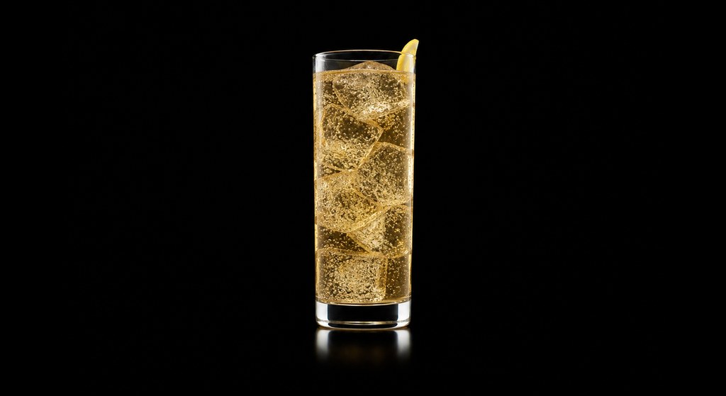 Brandy Buck cocktail on a dark studio background