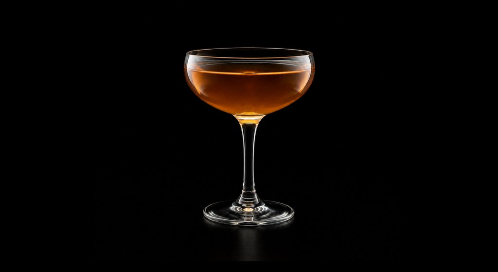 Brandy Club Cocktail cocktail on a dark studio background