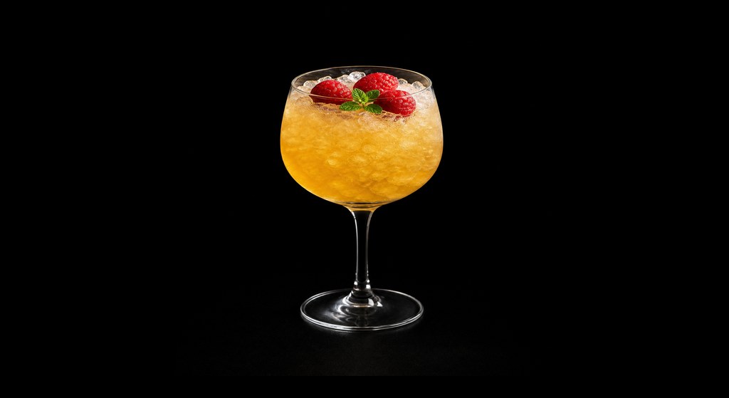 Brandy Daisy cocktail on a dark studio background