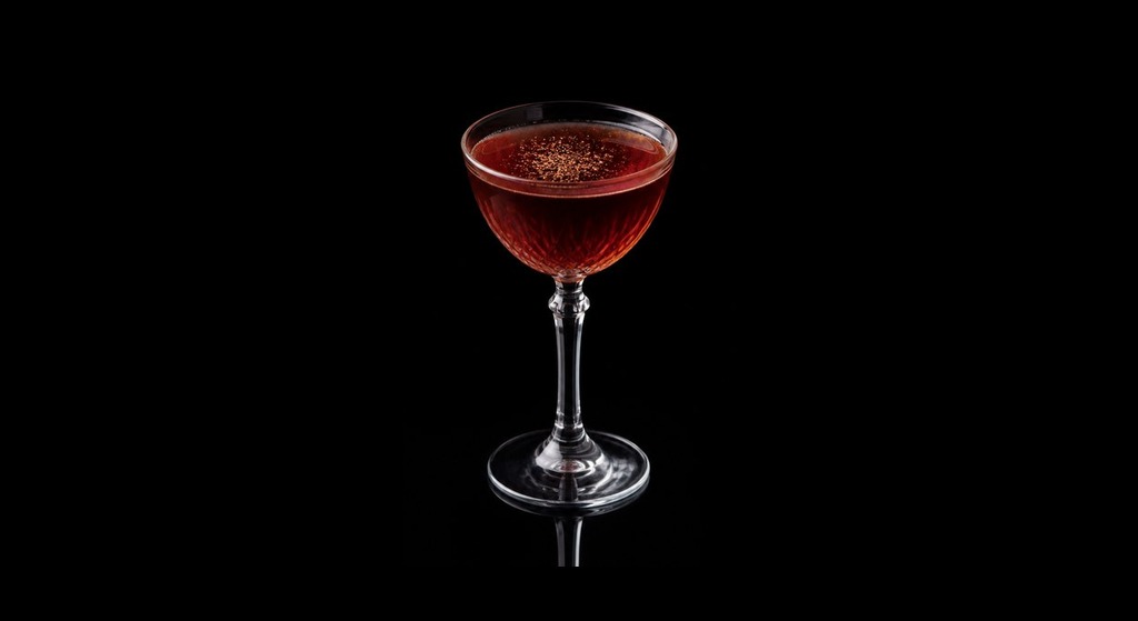 Brandy Sangaree cocktail on a dark studio background