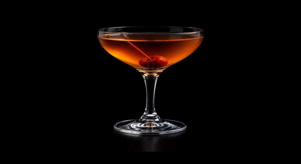 Brandy Vermouth Cocktail cocktail on a dark studio background