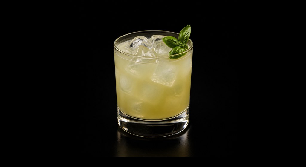 Brasil cocktail on a dark studio background