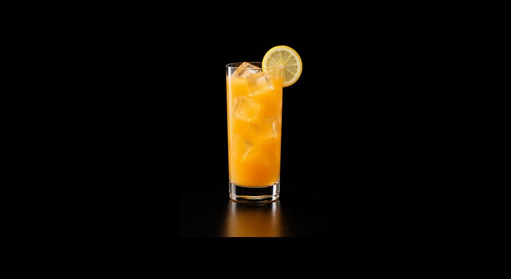 Brass Monkey cocktail on a dark studio background