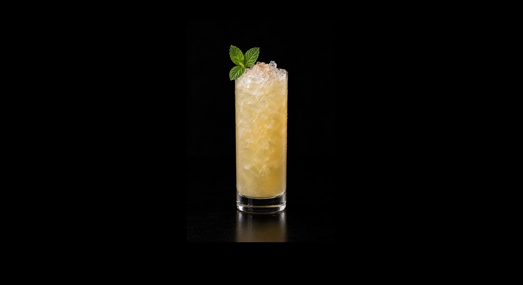 Broadwalk Flyer cocktail on a dark studio background