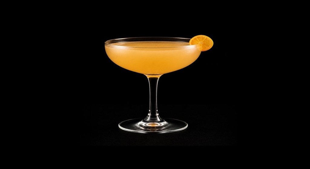 Bronx Golden Cocktail cocktail on a dark studio background