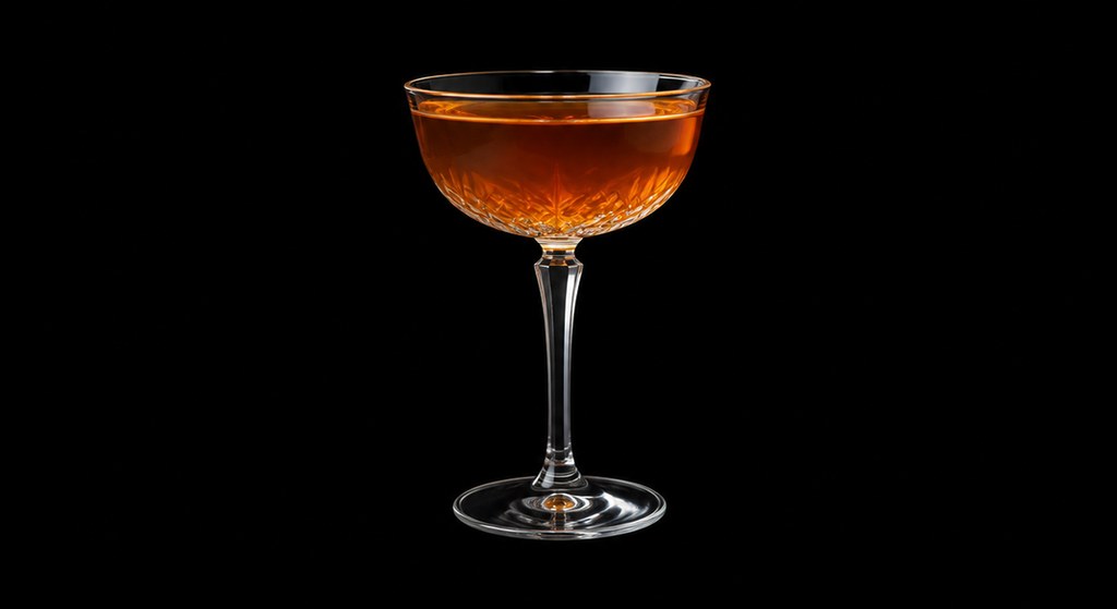 Brooklyn cocktail on a dark studio background