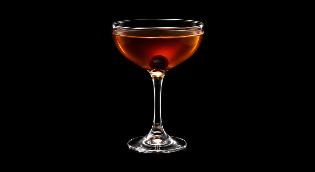 Brooklyn Godfather cocktail on a dark studio background