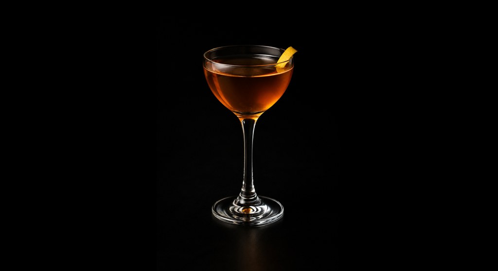 Brooklyn's Finest cocktail on a dark studio background