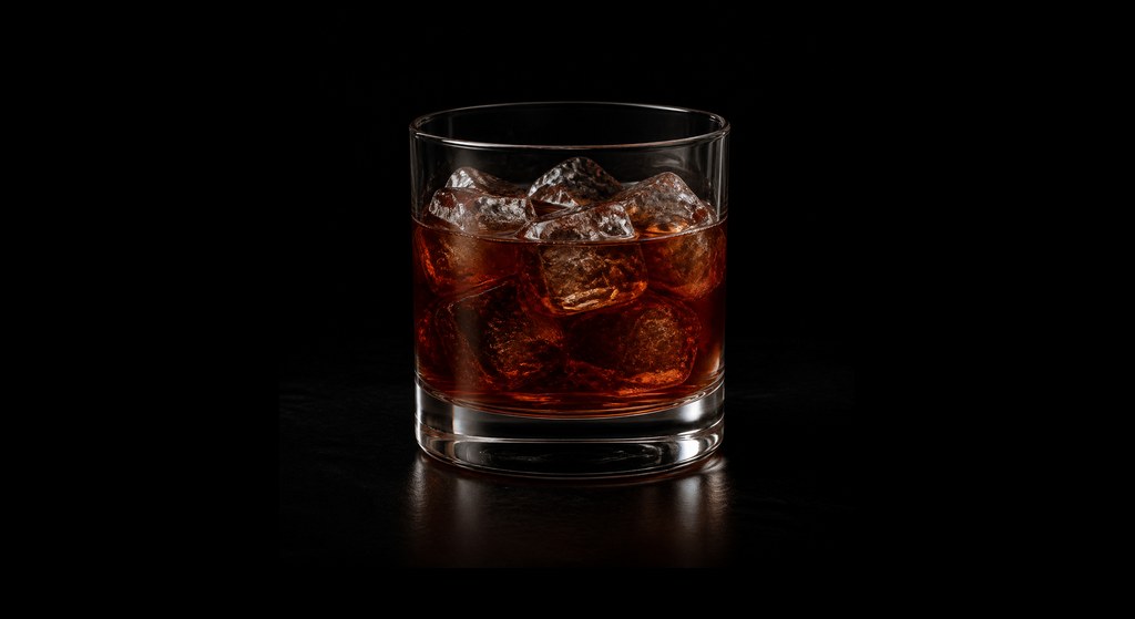 Bryan cocktail on a dark studio background