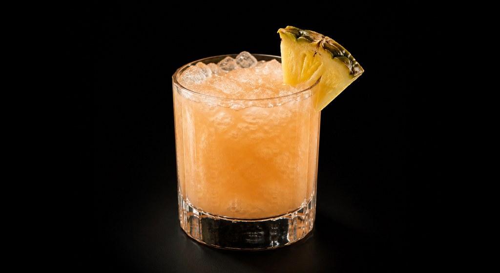 Buena Vida cocktail on a dark studio background