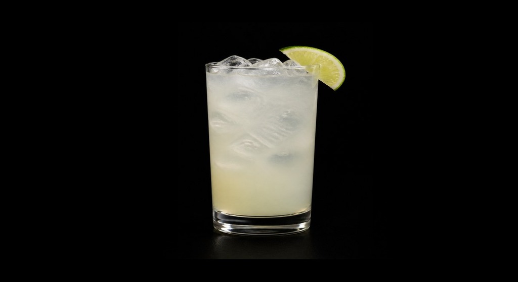 Bullfrog cocktail on a dark studio background