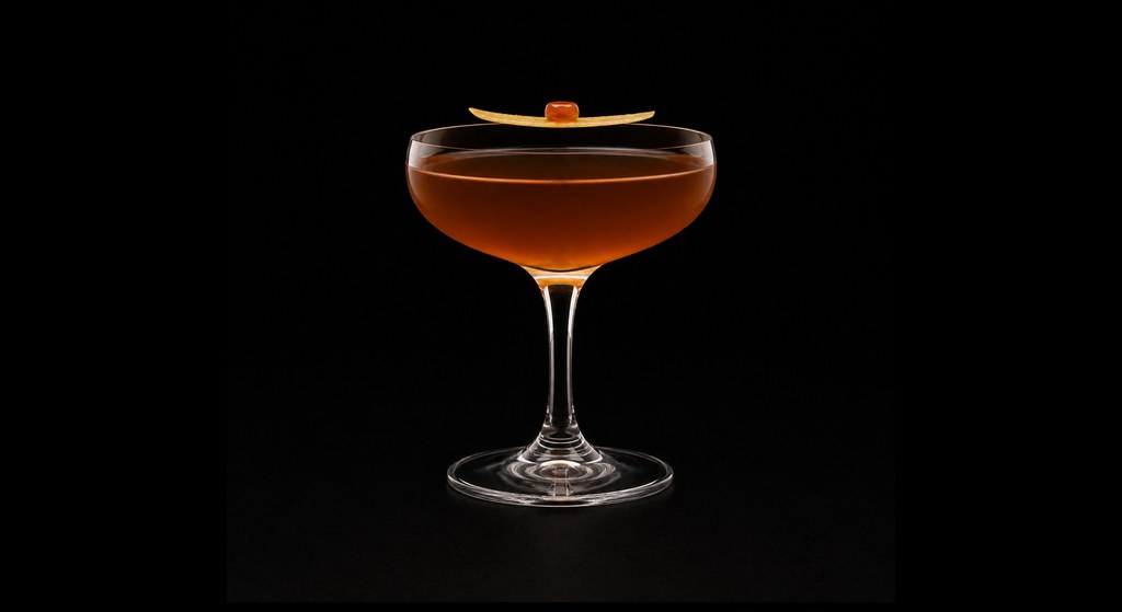Buttercup cocktail on a dark studio background