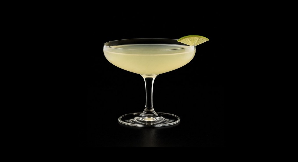 Cachaça Daiquiri cocktail on a dark studio background