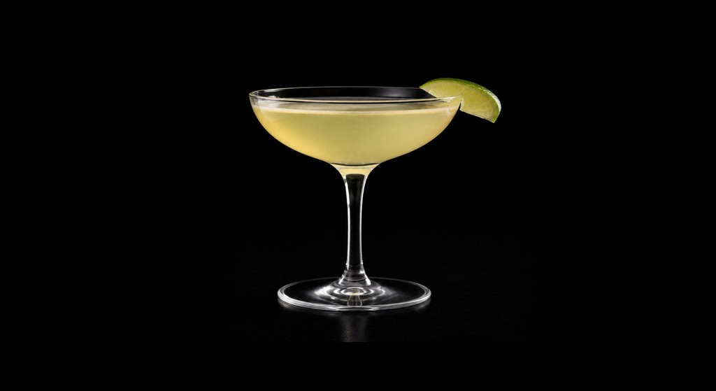 Cadillac Margarita cocktail on a dark studio background