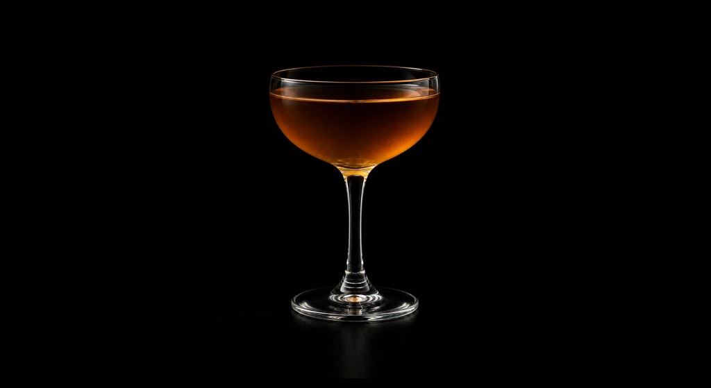 Call Me Old-Fashioned cocktail on a dark studio background