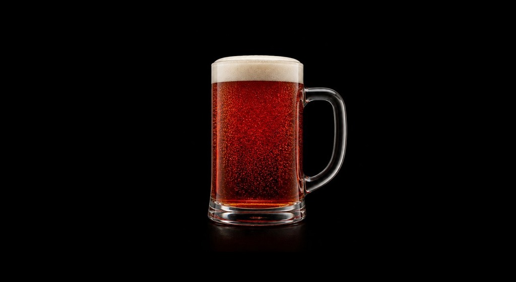 Campari Beer cocktail on a dark studio background