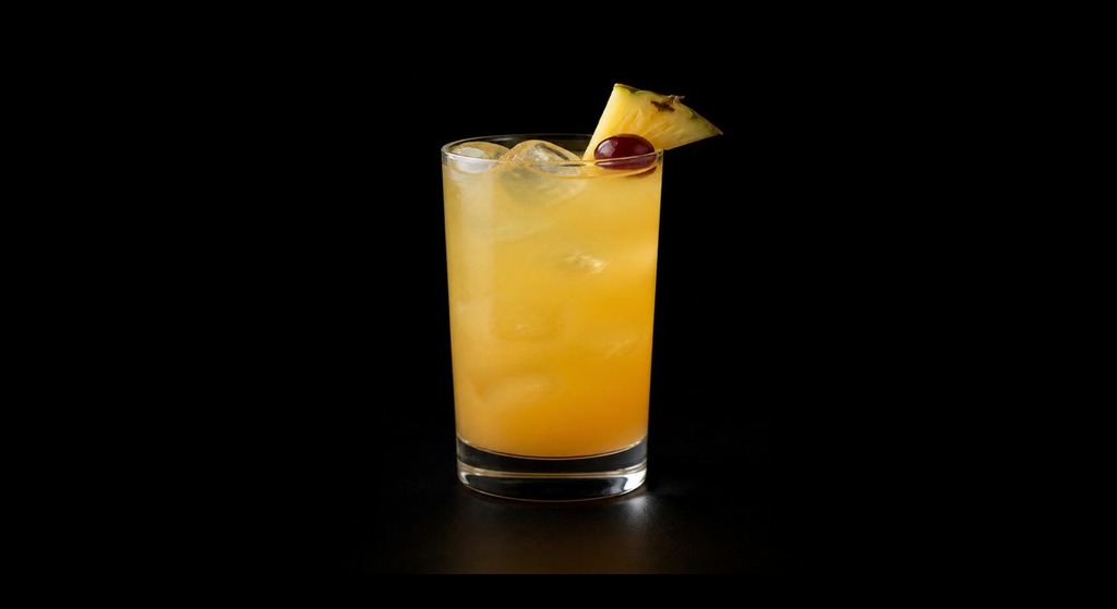 Caribbean Cruise cocktail on a dark studio background