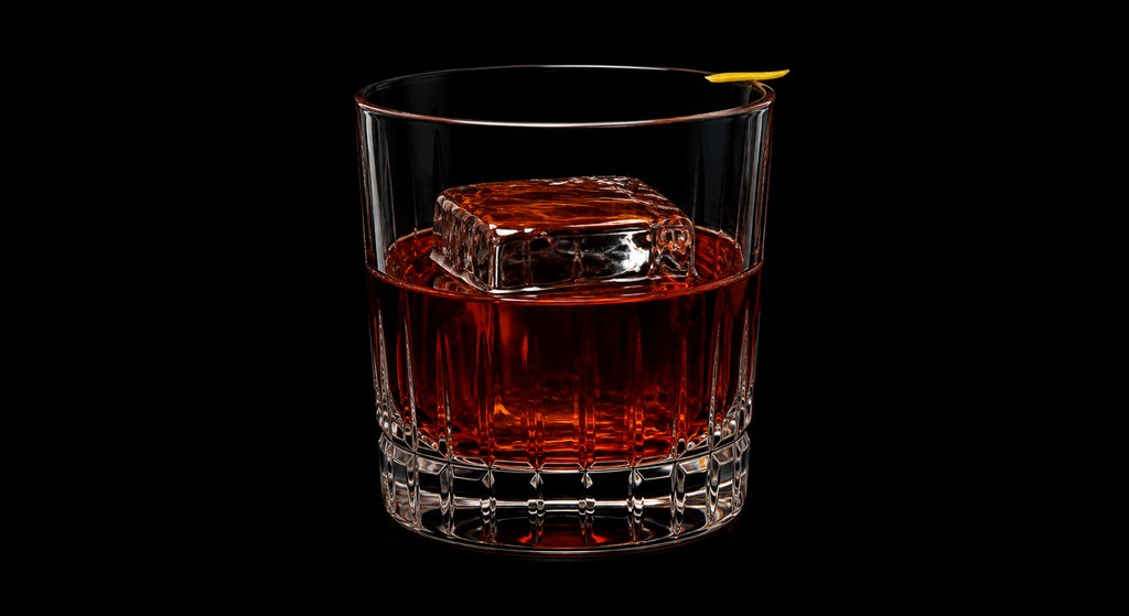 Carre Reprise cocktail on a dark studio background