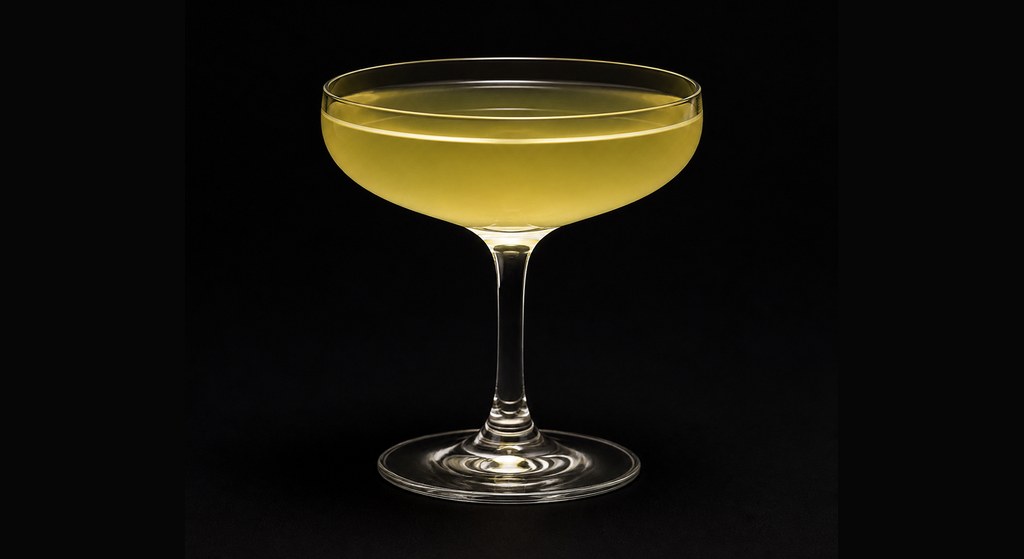 Ceil D'or cocktail on a dark studio background