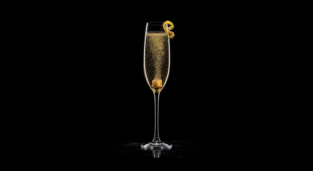 champagne cocktail cocktail in a serving glass