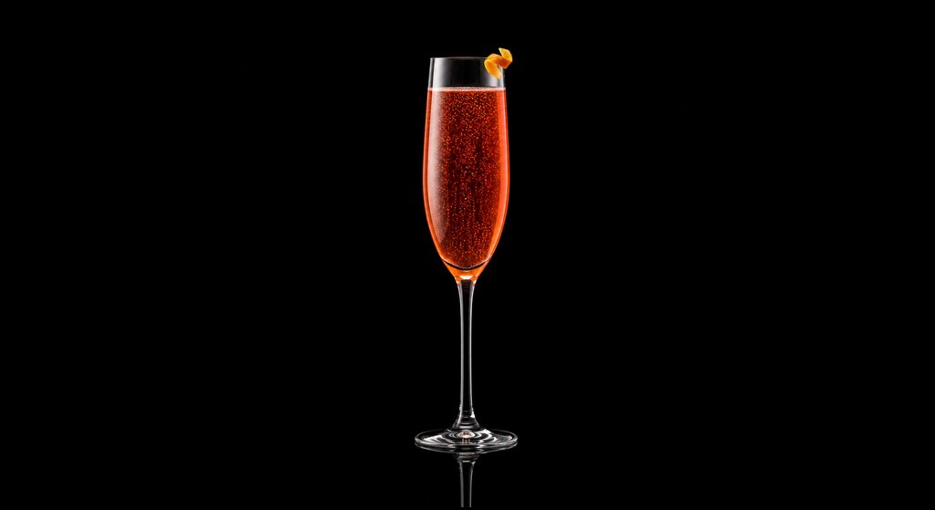 Champino cocktail on a dark studio background