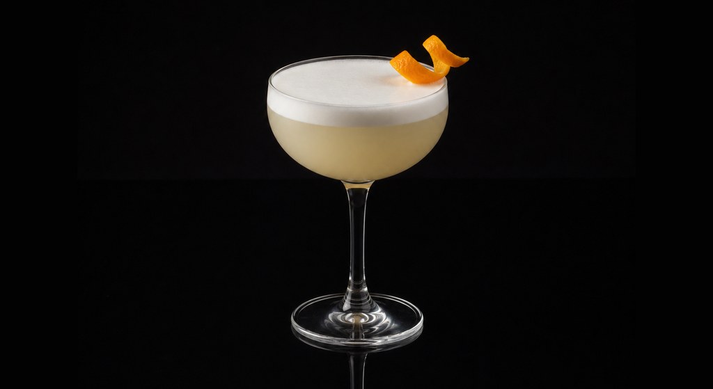 Chanticleer cocktail on a dark studio background