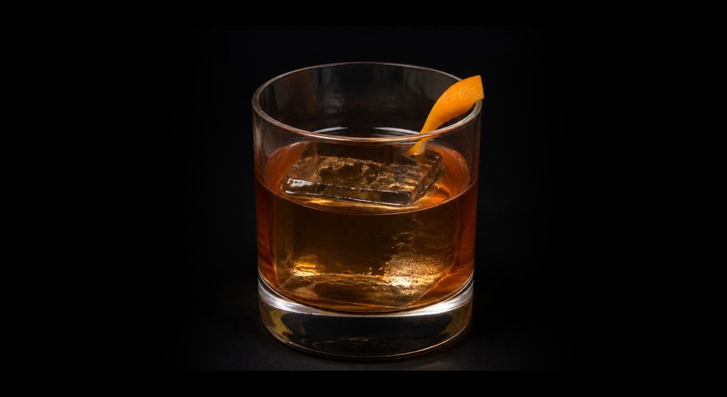 Chet Baker cocktail on a dark studio background