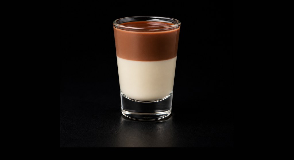 Chocolate Milk cocktail on a dark studio background